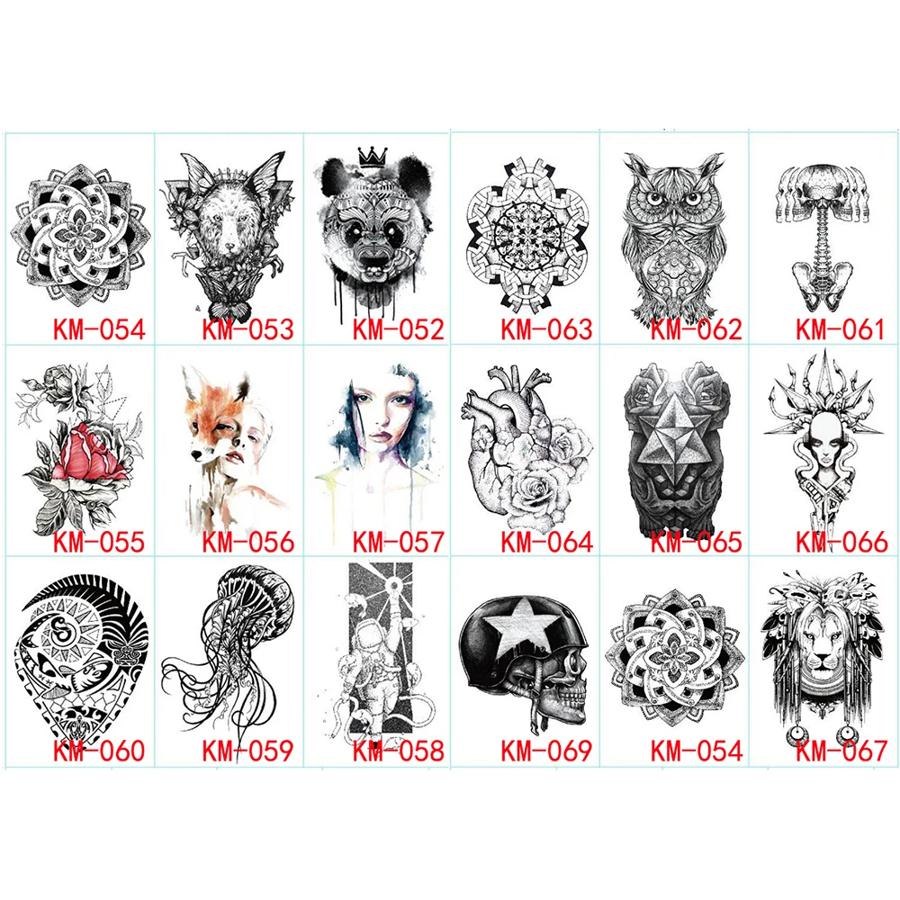 1 шт. черная водостойкая Татуировка панда|tattoo skull|tattoo blacktattoo white |