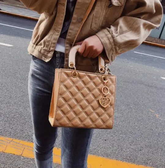 21 CM khaki Роскошная брендовая сумка, модная новинка, высокое качество, лакированная кожа, женская дизайнерская сумка, на цепочке, сумка через плечо - Цвет: 21 CM khaki