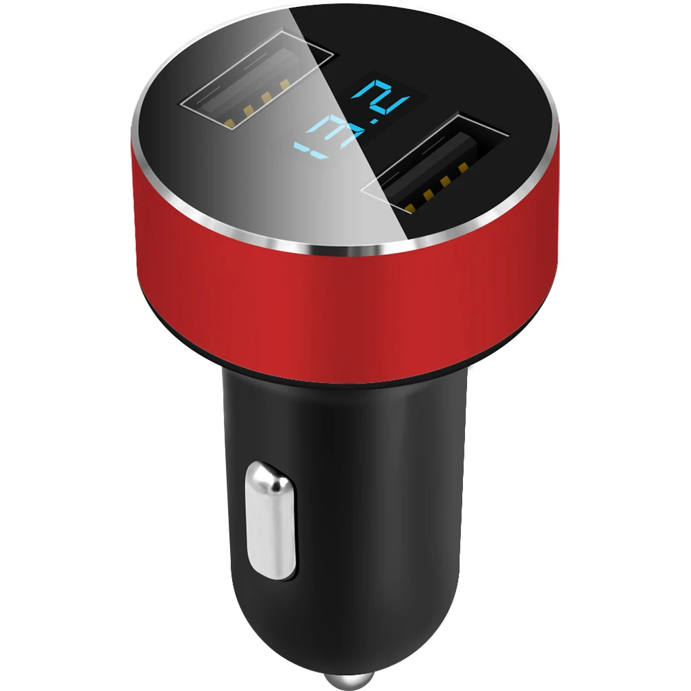 Автомобильное зарядное устройство с двумя портами USB быстрое 5V 3.1A светодиодный