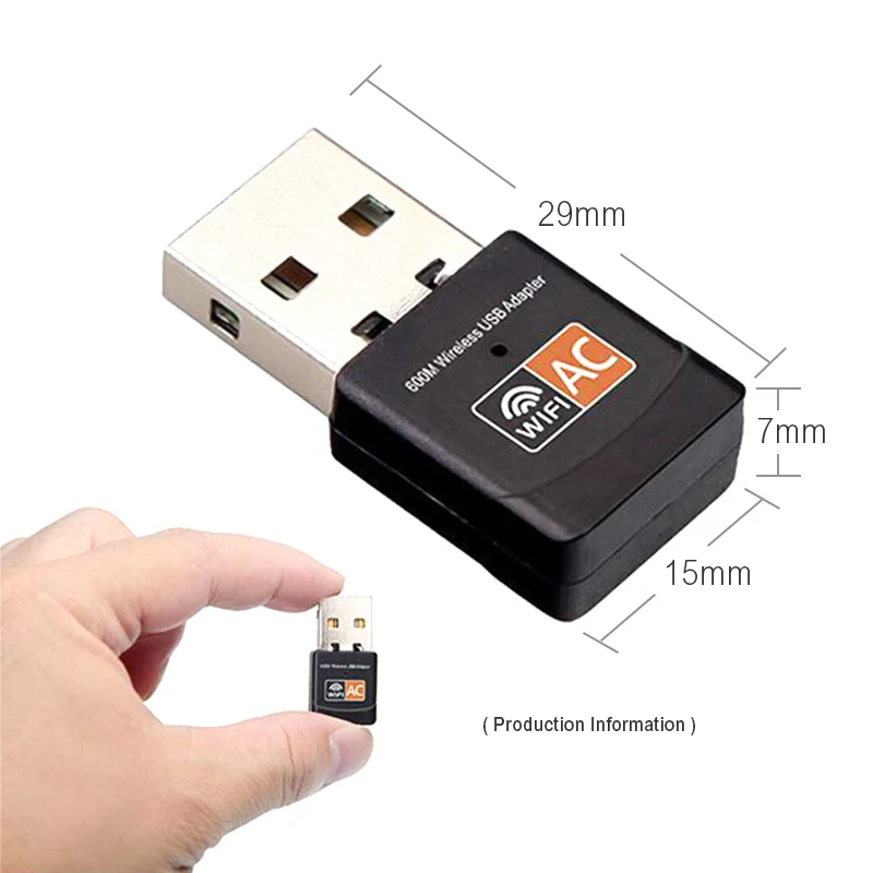 Беспроводной 600 Мбит/с USB wifi адаптер AC600 2 4 ГГц Wi Fi 5 антенны ПК мини компьютер AC