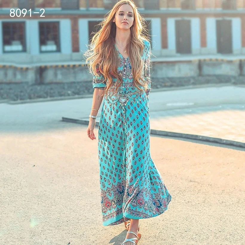 Платье CROPKOP женское длинное пляжное в богемном стиле пикантное Макси-платье с