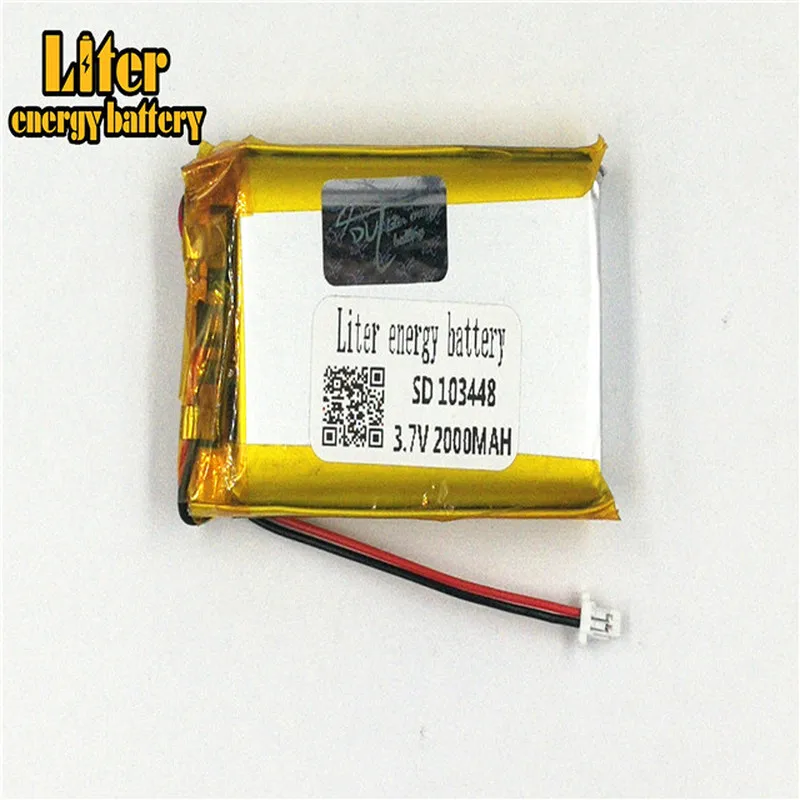 1 0 мм 2pin разъем 103448 3 7 в 2000 мАч литий-полимерный аккумулятор LiPo MP3 MP4 MP5 маленькие