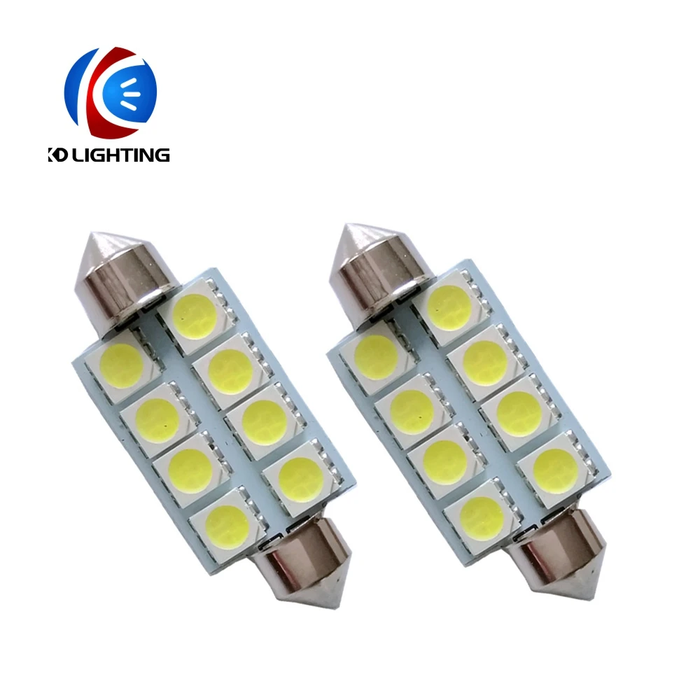 KD 10 шт. Festoon C5W 5050 8SMD Автомобильные светодиодные лампы для чтения супер белый купол