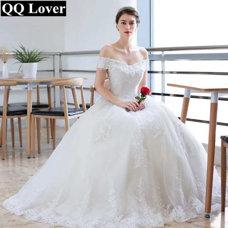 QQ Lover 2019 новое бальное свадебное платье с цветочной аппликацией на заказ Vestido De Noiva