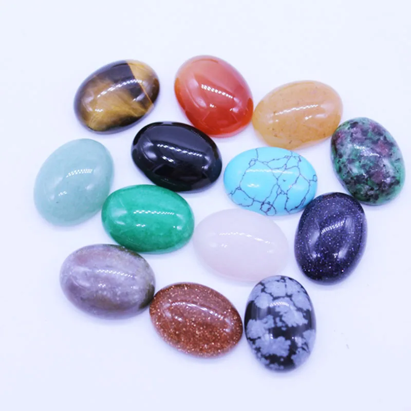 Оптовая продажа природа драгоценного камня смешанные Кабошон 25x18 мм овальной