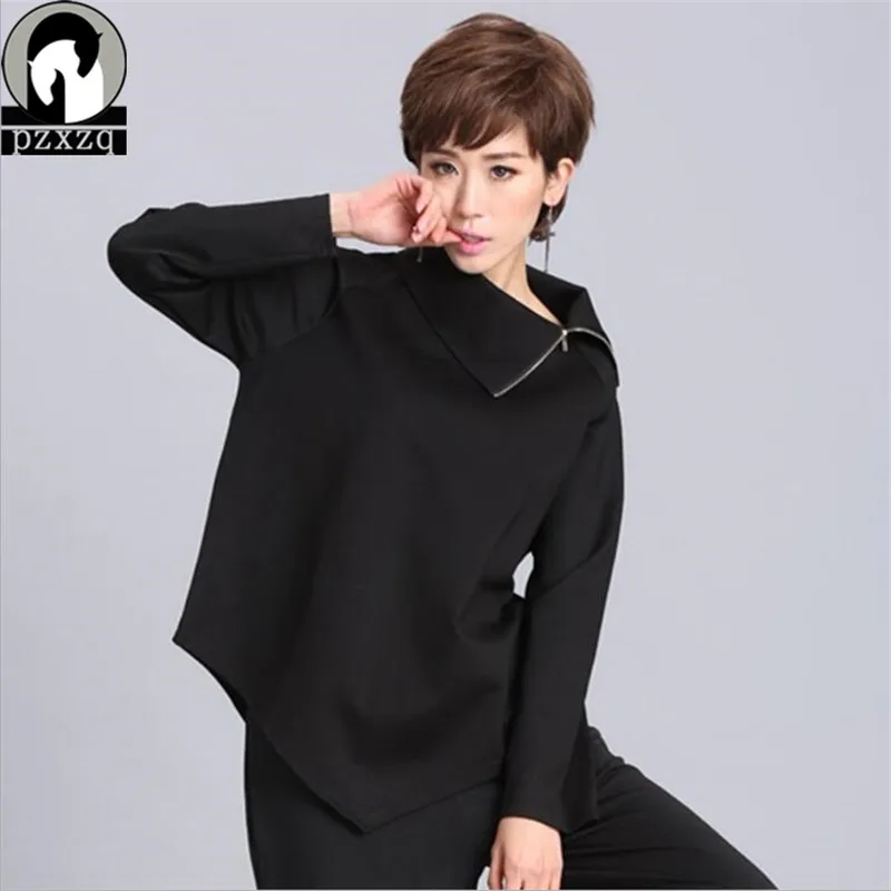 Женская толстовка в стиле Харадзюку свитшот с высоким воротником и длинными