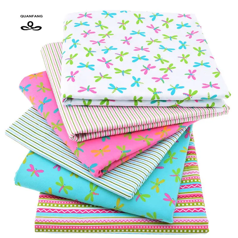 Саржевая хлопковая ткань с принтом для шитья кукол детское постельное белье