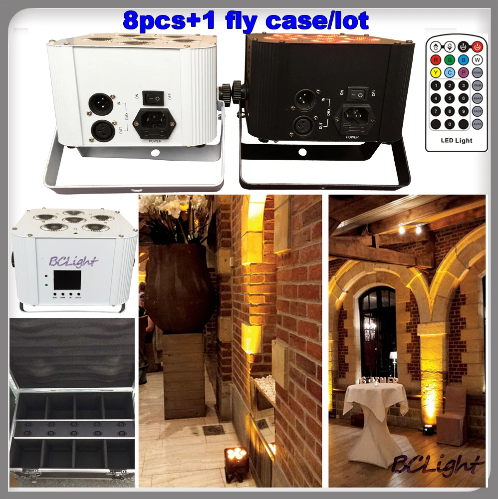 (8 шт. + 1 чехол для fly/lot) IRC RGBWA UV 6 цветов 18 Вт светодиодный аккумулятор беспроводной