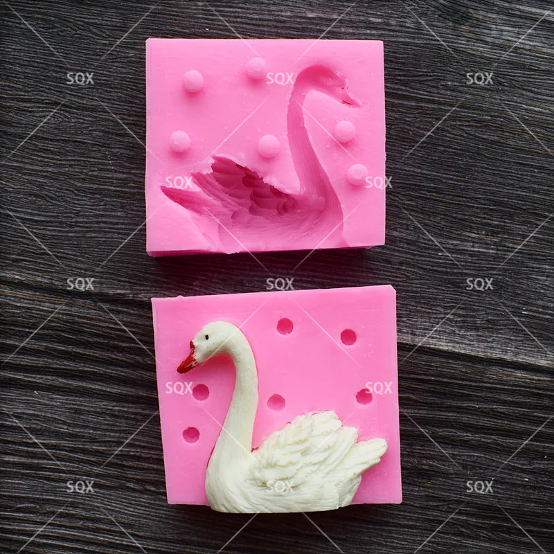 3D Силиконовая форма в форме лебедя для торта шоколада силиконовые формы мыла