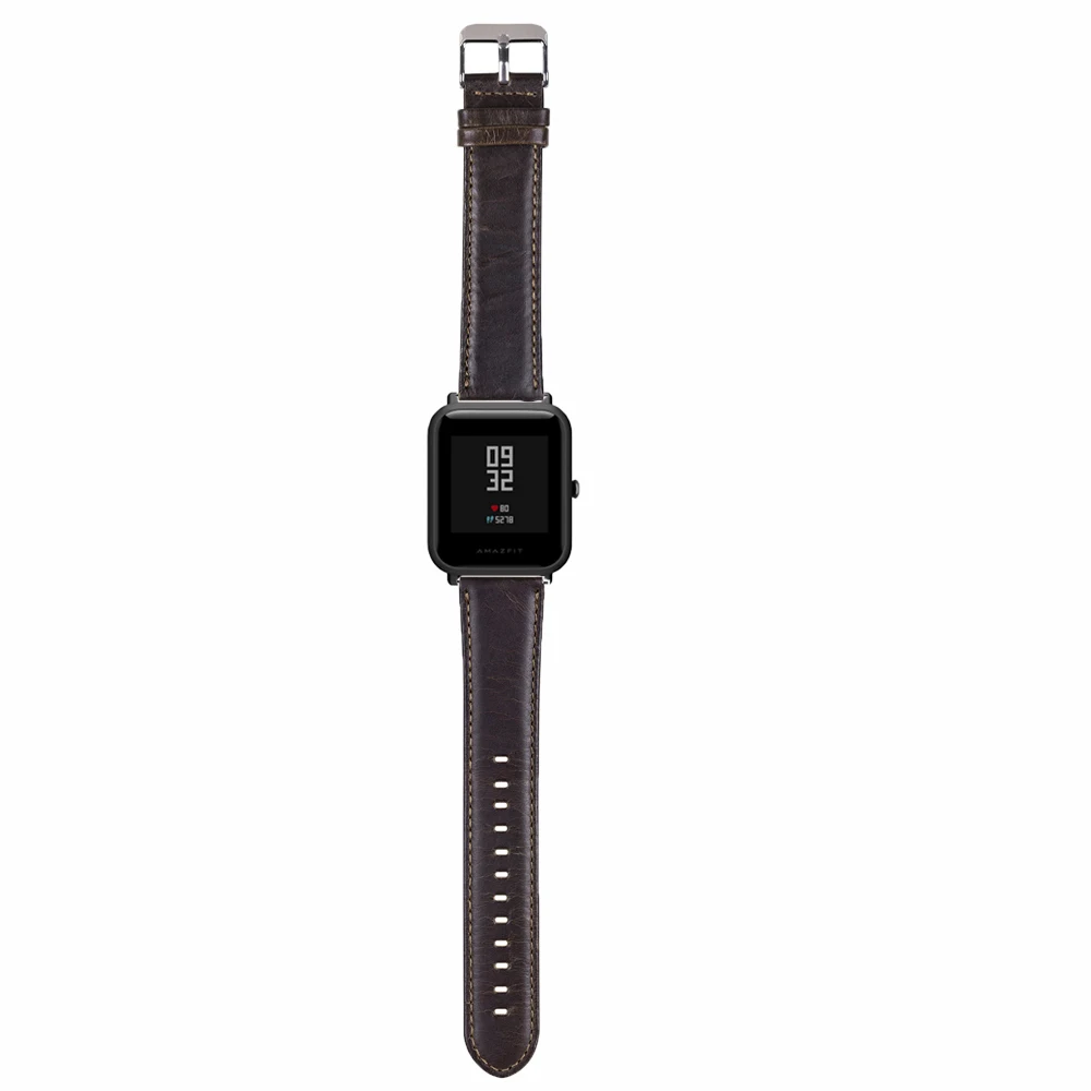 20 мм смарт часы полосы для Xiaomi Huami Amazfit бит Bip Lite кожаный ремешок пятна Браслет замена ремень