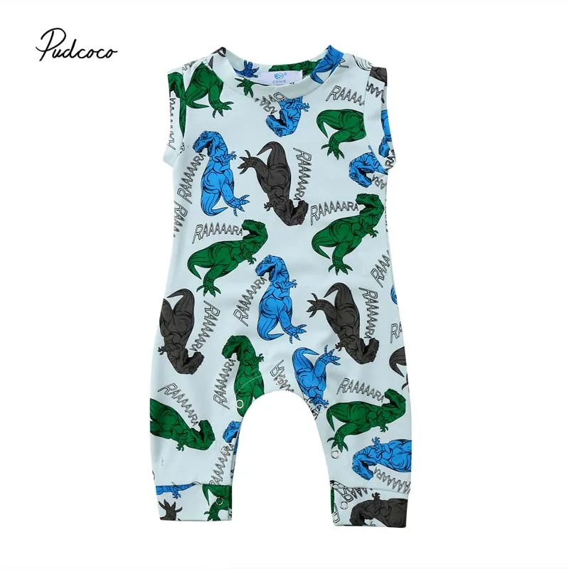 Pudcoco 2018 новорожденных Дети для маленьких мальчиков комбинезон динозавр без