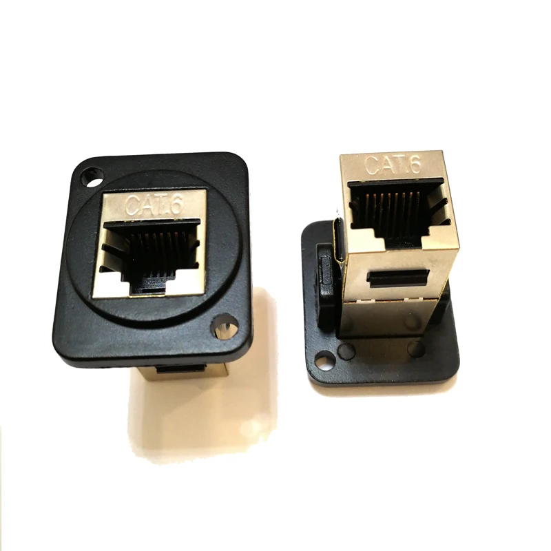 5 шт./лот D-Тип RJ45 Cat6 сетевой штекер Шасси панельный разъем аудиоразъем |