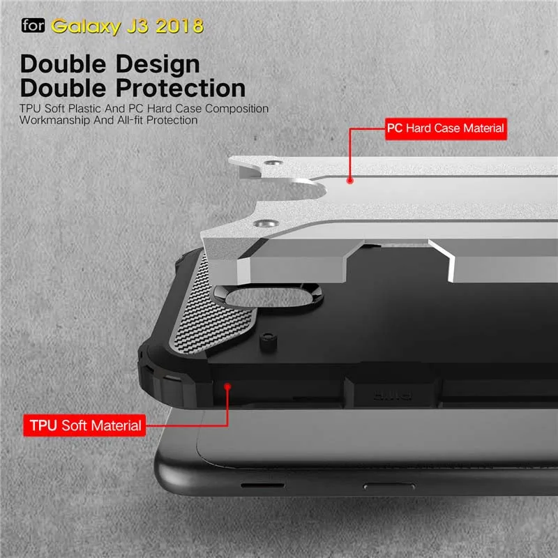 Beworlder Armor чехол для Samsung Galaxy J4 J7 J6 J3 Чехлы Plus ударопрочный ТПУ + ПК силиконовый J8 |