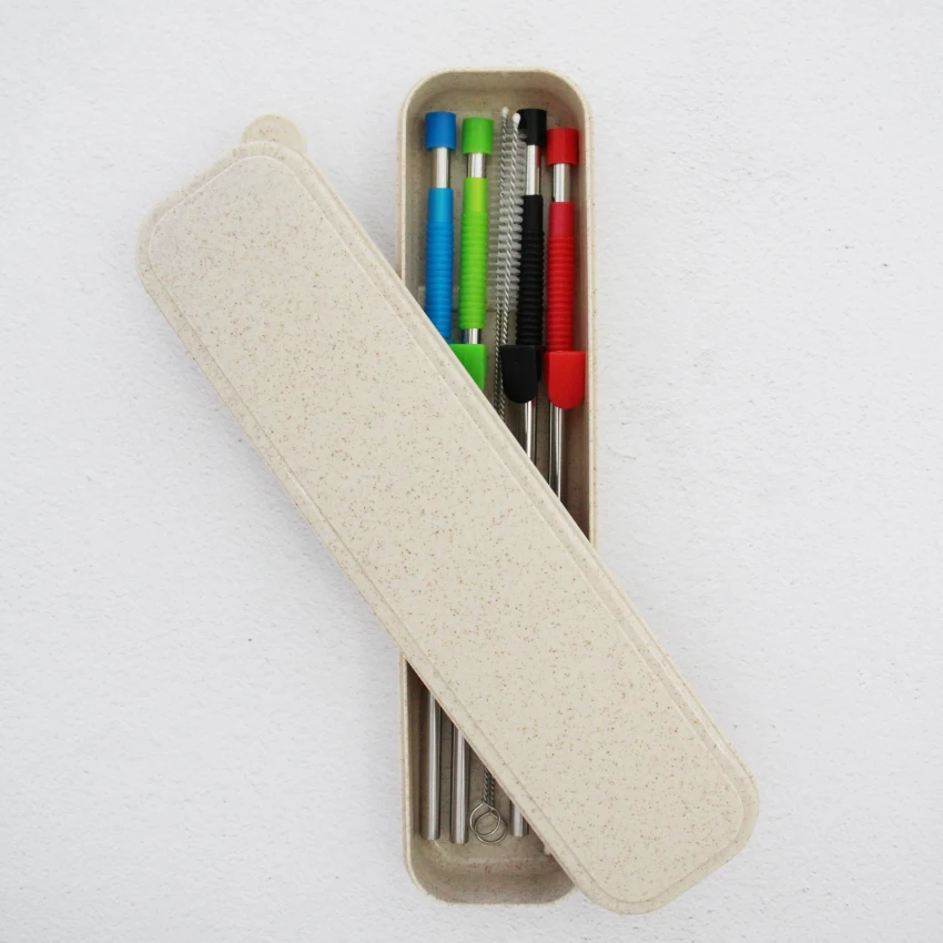 Цветная металлическая Питьевая соломинки многократного использования из