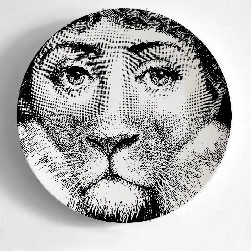 28 10-дюймовая шпилька для Fornasetti таблички для дома украшения Рождественские украшения для ужина пластина декоративная настенная посуда черный, белый цвет настенные тарелки - Цвет: 28