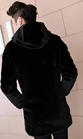 Новинка 2019 брендовая мужская верхняя одежда средней длины из искусственного