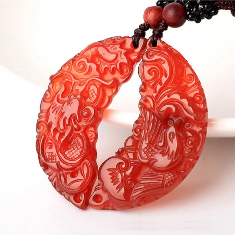 Женское ожерелье Счастливый амулет Прямая поставка Дракон и Феникс пара