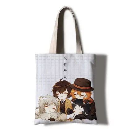 Bungou Stray Dogs портативный из парусины пакет сумка Osamu Dazai atsushi nakajima cos хозяйственная сумка большой вместимости Индивидуальная сумка - Цвет: 19