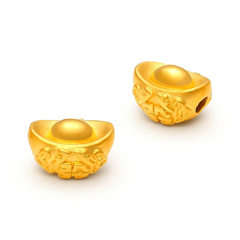 Чистый 24K желтое золото кулон 999 Золото 3D YuanBao 1 31g | Украшения и аксессуары