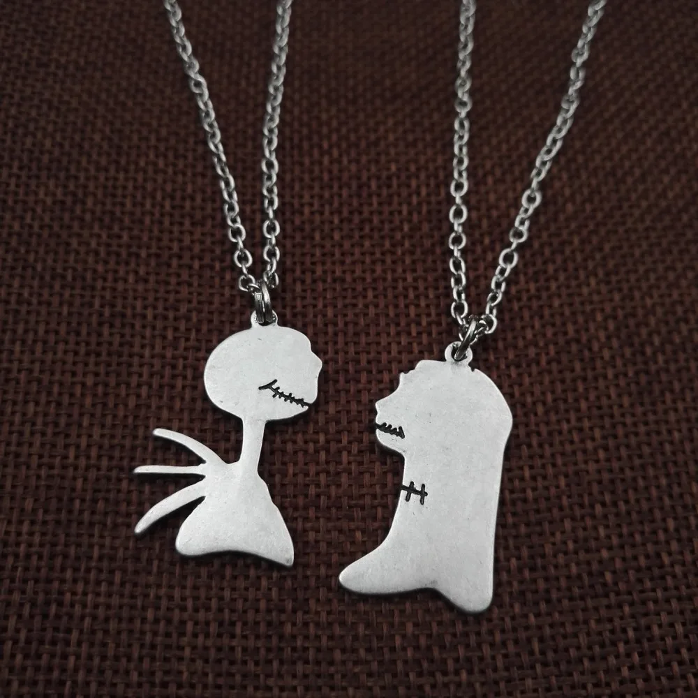 1 pair Clay Jack &amp Sally Best Friends Couples Necklaces Nightmare Before Christmas SanLan | Украшения и аксессуары