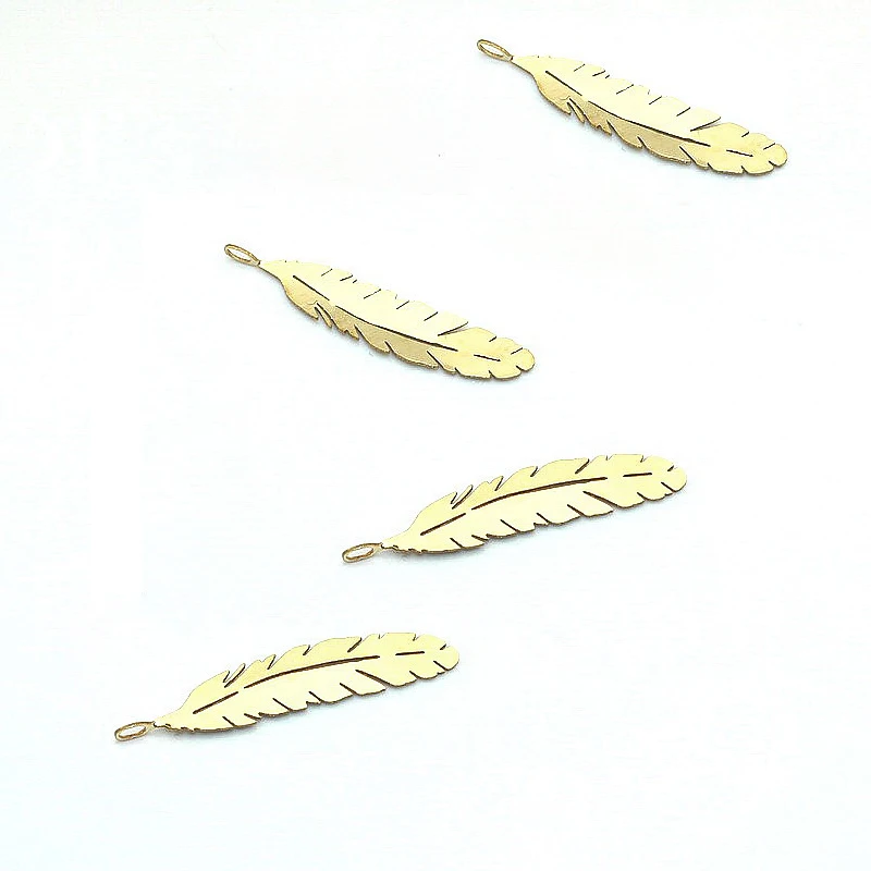 Для изготовления украшений вручную 14k золото перо чешуйчатый кулон Гук кулон для DIY ювелирные аксессуары