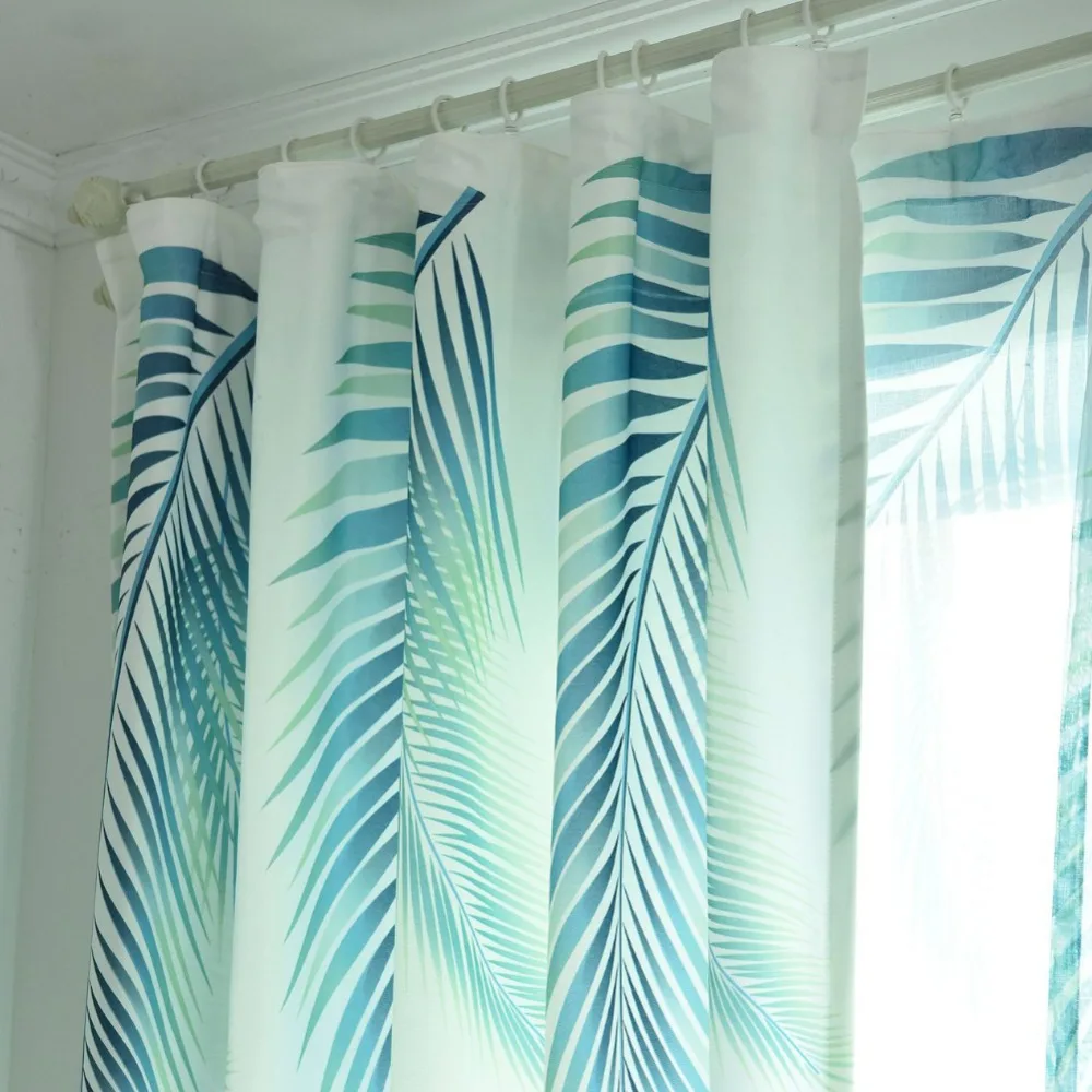 NAPEARL висит шторы для спальня оконные рамы зеленые растения капли современный