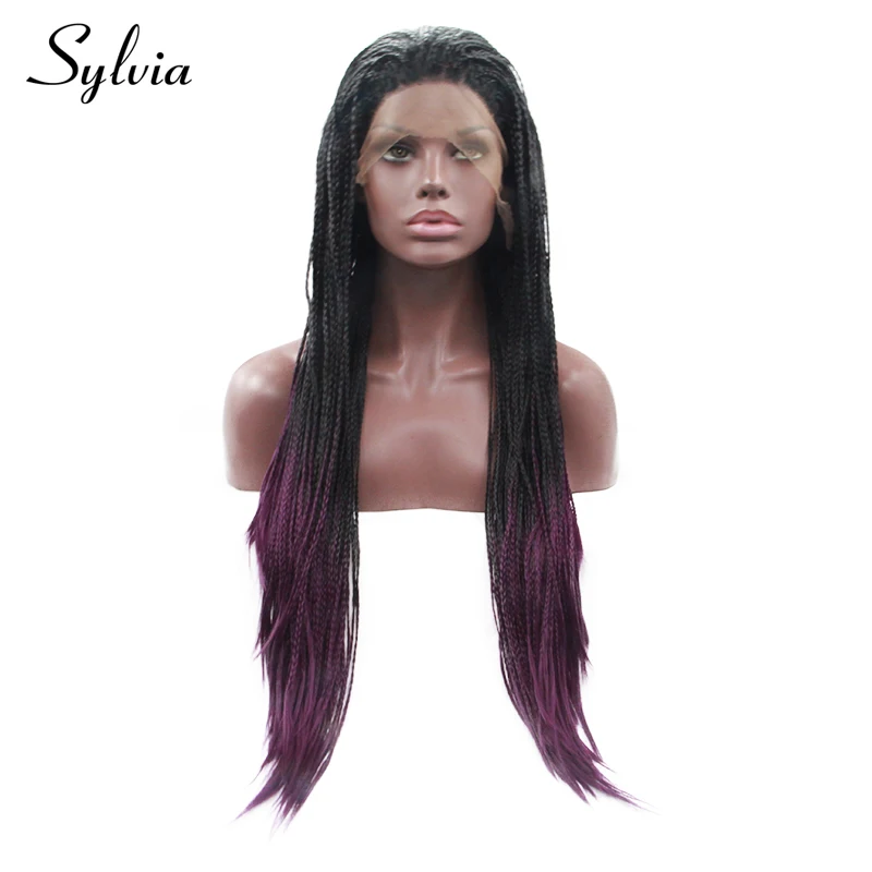 Sylvia черный с фиолетовым эффектом деграде (переход от темного к плетеный ящик на