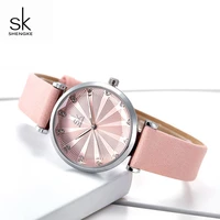 shengke brand fashion watches women casual leather strap female quartz watch reloj mujer 2019 women wrist watch relogio feminino