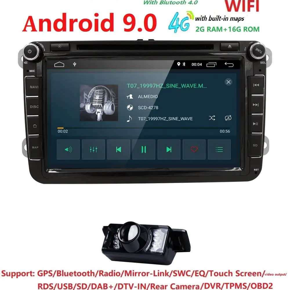 Новинка! " Android 9,0 Автомобильный gps навигатор для Фольксваген Шкода Гольф 5 Гольф 6 поло PASSAT B5 B6 JETTA TIGUAN dvd плеер BT RDS 4G