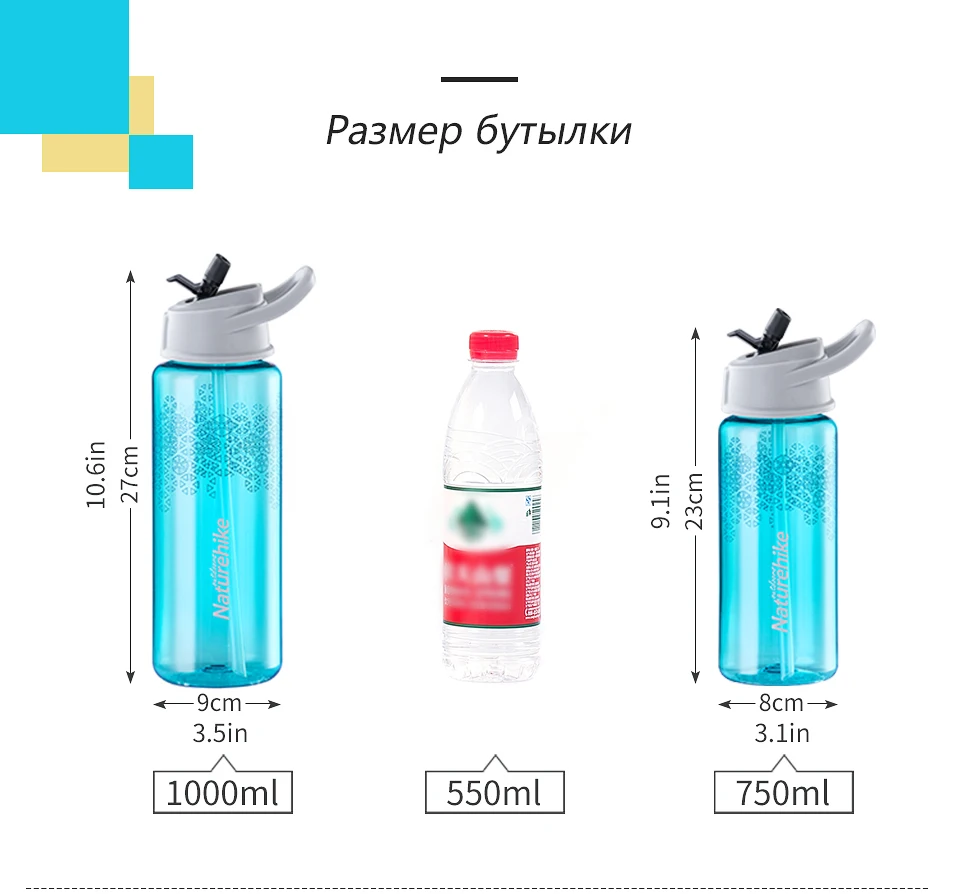 Naturehike Спортивная бутылка для воды бутылка tritan BPA бесплатно Портативный Бег Пеший Туризм Велоспорт бутылка для воды NH18S002-H