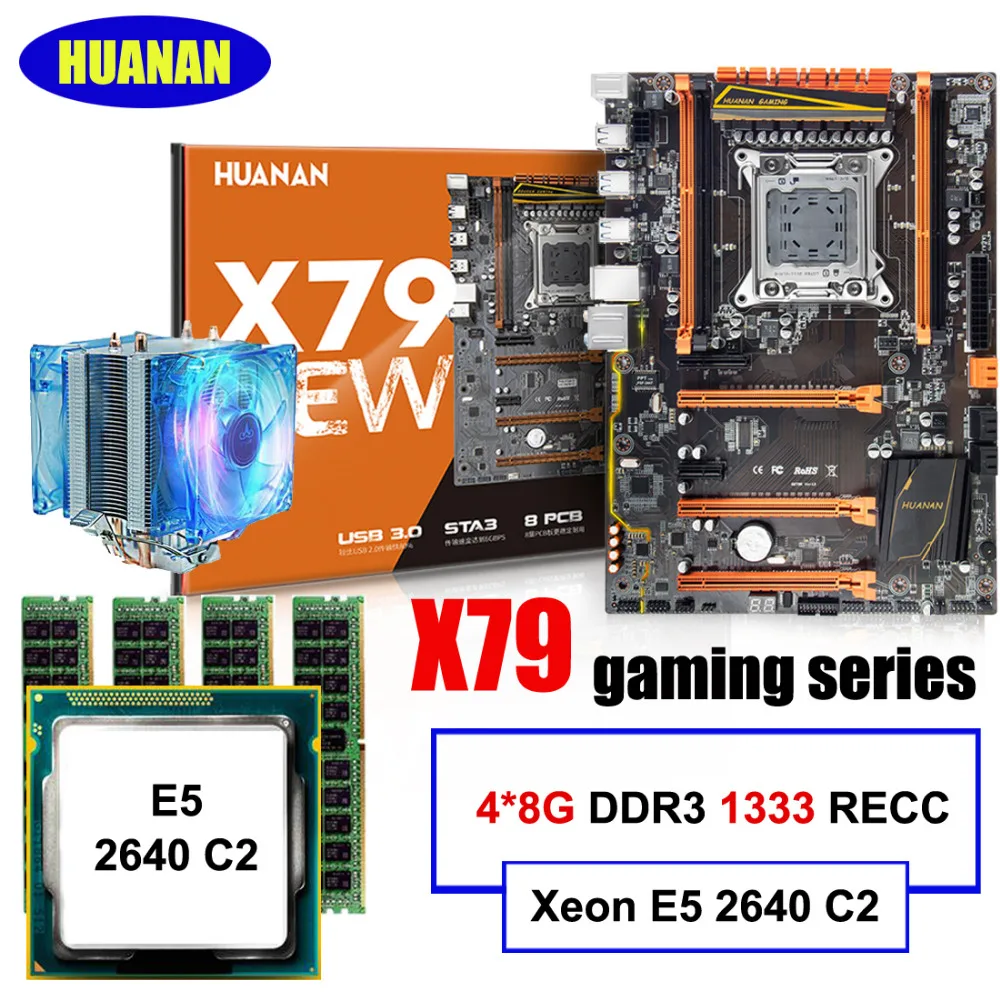 HUANANZHI deluxe X79 LGA2011 материнской Процессор Оперативная память combo Скидка материнской платы с M.2 слот Процессор Intel Xeon E5 2640 Оперативная память 32 г(4*8G