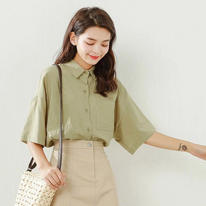 Женская рубашка Весна-лето белая блузка женская 2020 Элегантные корейские рубашки