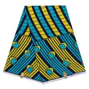 polyester Ankara Africa prints batik fabric real dutch wax tissu high quality 6yards fashion African sewing for party dress - Цвет: 5