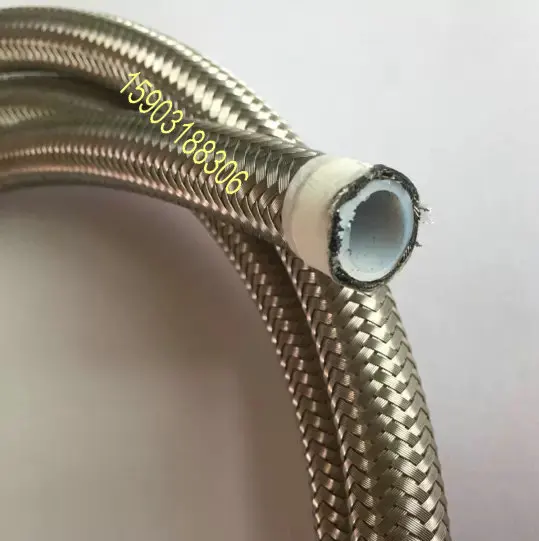AN 6 AN6 Stainless Steel Braided PTFE Fuel Line Oil Gas Hose Silver 1M 3FT ID 8mm|Шланги и зажимы| |