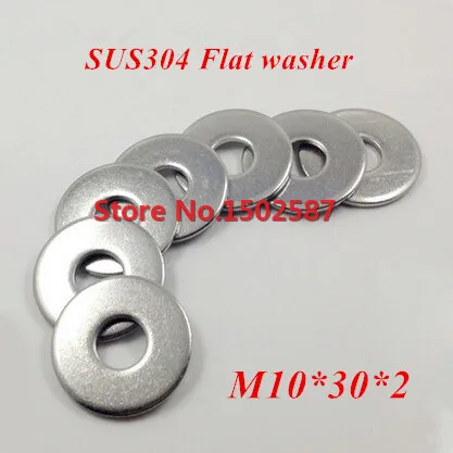 

25 Pieces M10*30*2 Thick DIN 9021 Flat Washer A2-70 Stainless Steel SS304