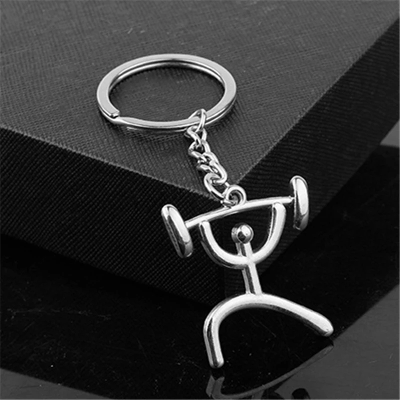 MISANANRYNE Sports Run Weightlifting Play Tennis Football Basketball Cycling Figure keychain Metal Keyring Souvenirs Gift|creative gift|figure