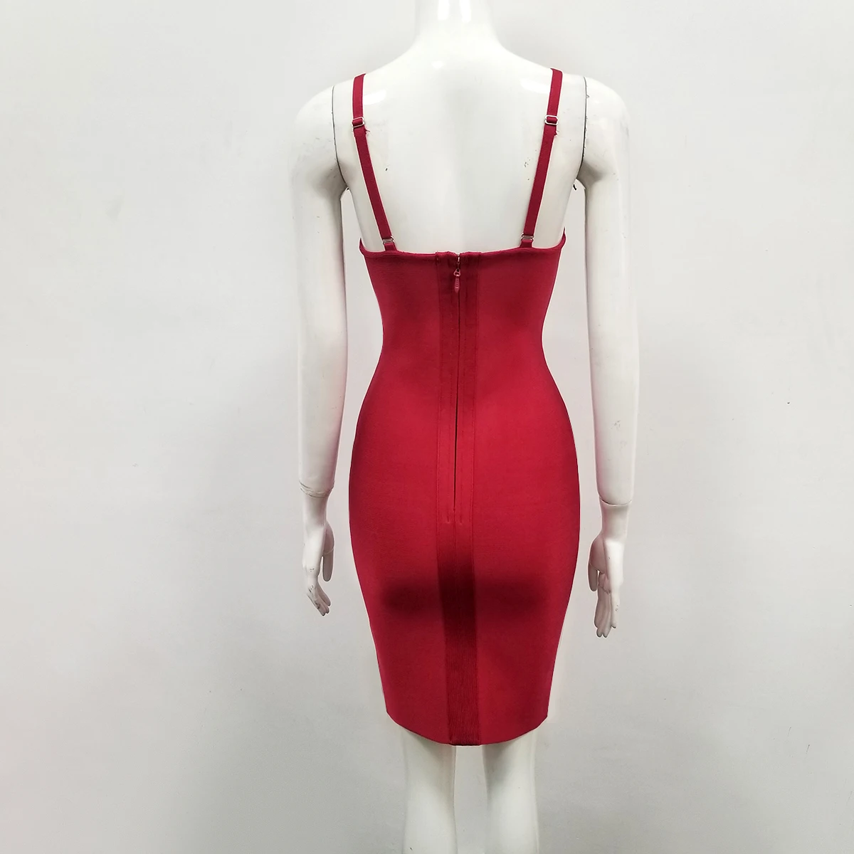 

New Summer Red V Neck Sexy 2019 Elegant Bandage Dress Appliques Backless Spaghetti Strap Clubwear Vestidos Mini Party Wholesale