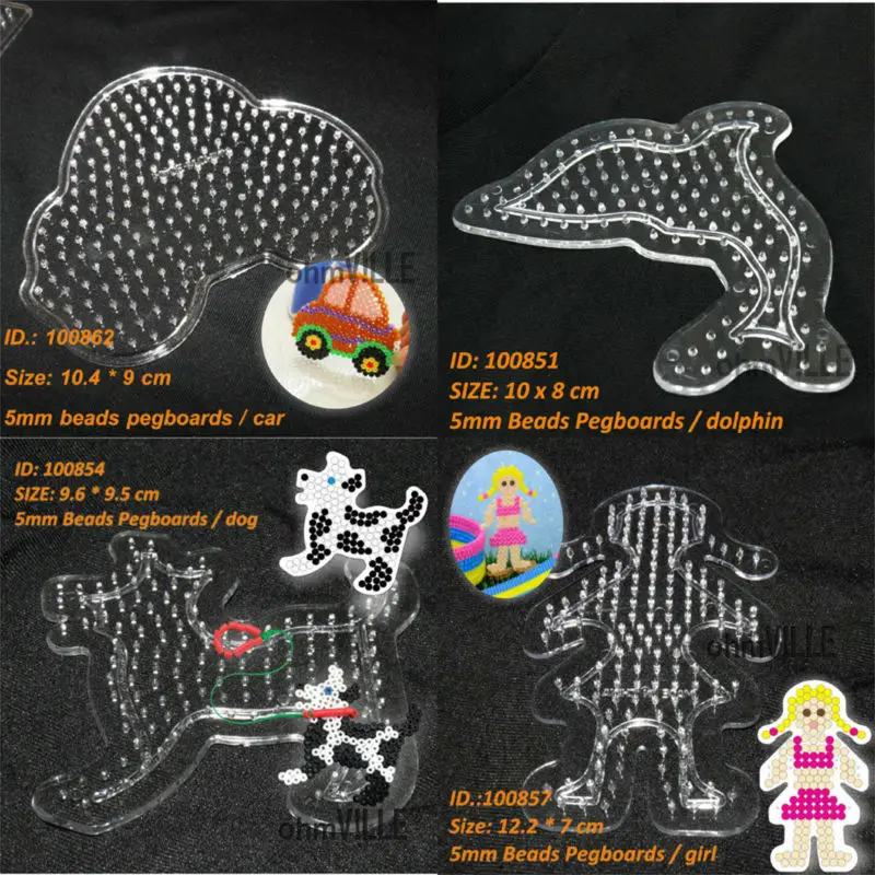 Оптовая продажа! Pegboards для 5 мм Perler Хама бусины плавленые шарики узоры ~ прозрачная