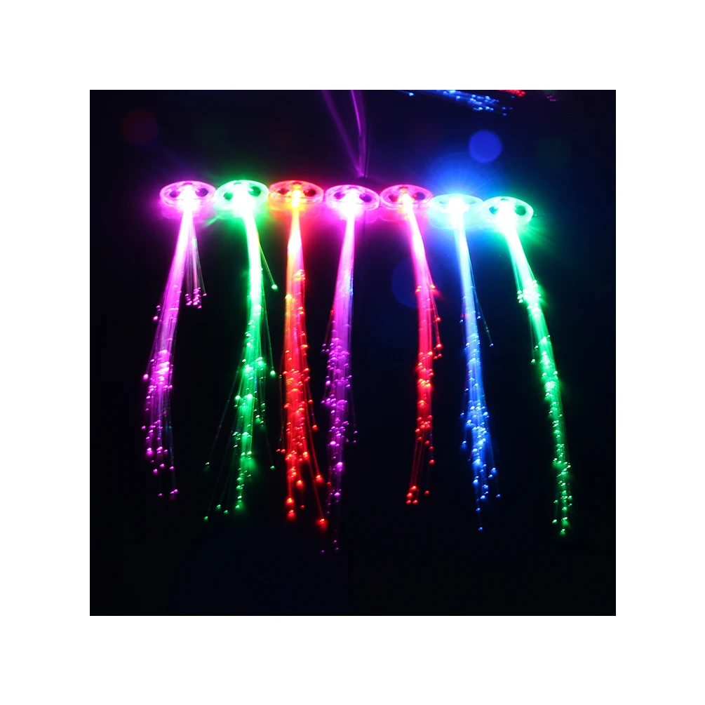 Светодиодный GLE красочные волоконно оптический набор мигает заколки для волос