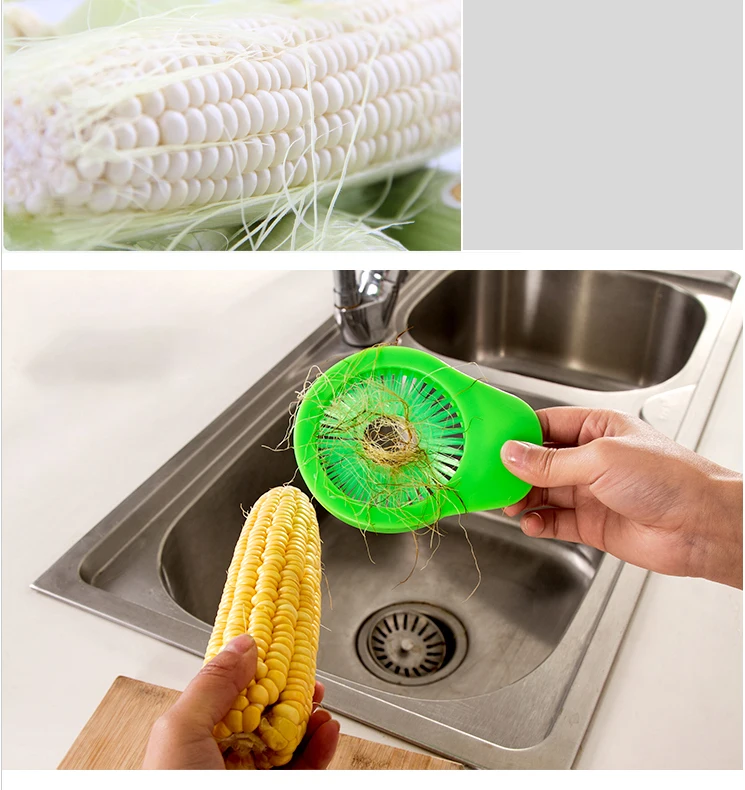 corn brush Multi-function portable Corn Brusher and Vegetable Scrubber silk non sticky easy clean | Бытовая техника
