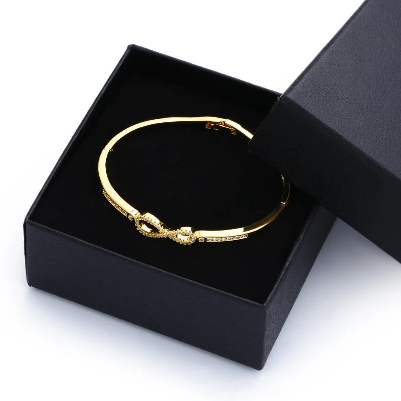 OCESRIO Infinity Symbol Silver Bracelets for Women Luxury Bangle and Bracelets Infinity Knot Cubic Zircon Jewelry brt-b19