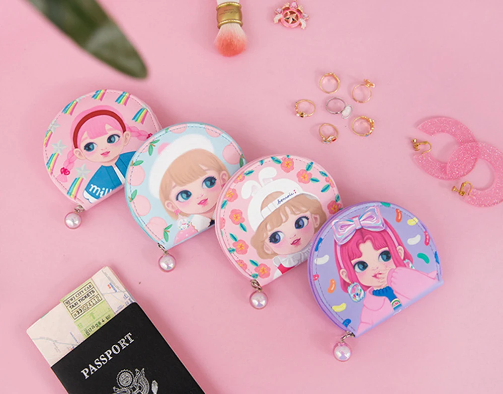 Bentoy единорог мультфильм печатных кошелек для девочек милые наушники квадратная посылка мини мешок для денег сумка для хранения детская милая сумка