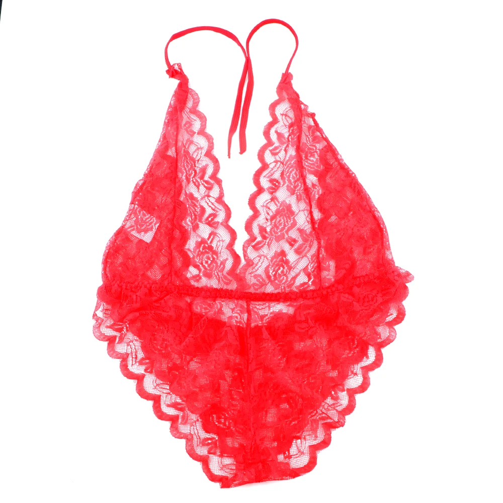 Red Bodysuit OLO перспективная кружевная Соблазнительная маска для глаз, сексуальное нижнее белье, открытая спина, Эротичная Пижама, нижнее белье, сексуальное платье, игры для взрослых - Цвет: Red Bodysuit