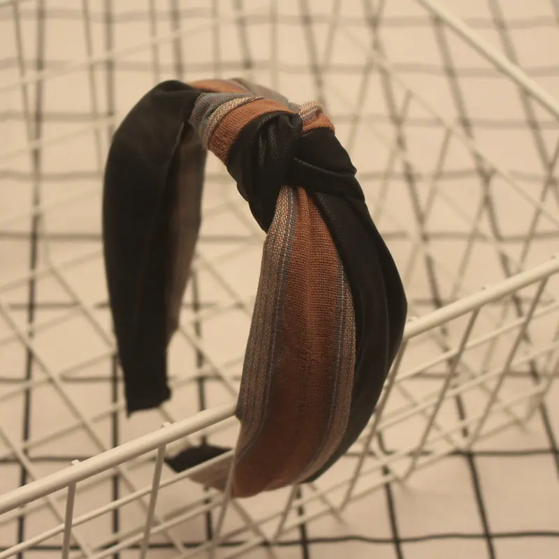 Обруч для волос ручной работы в стиле пэчворк средней яркости модная женская