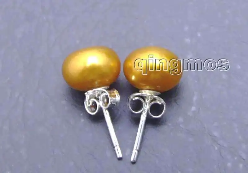 Распродажа 8 мм шоколадная (коричневая) плоская серьга из натурального