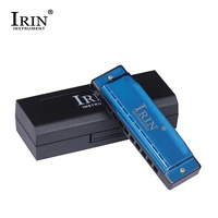 irin c 160 c key harmonica 10 holes 20 tunes blues mouthorgan copper harmonicas with box woodwind instruments blue black