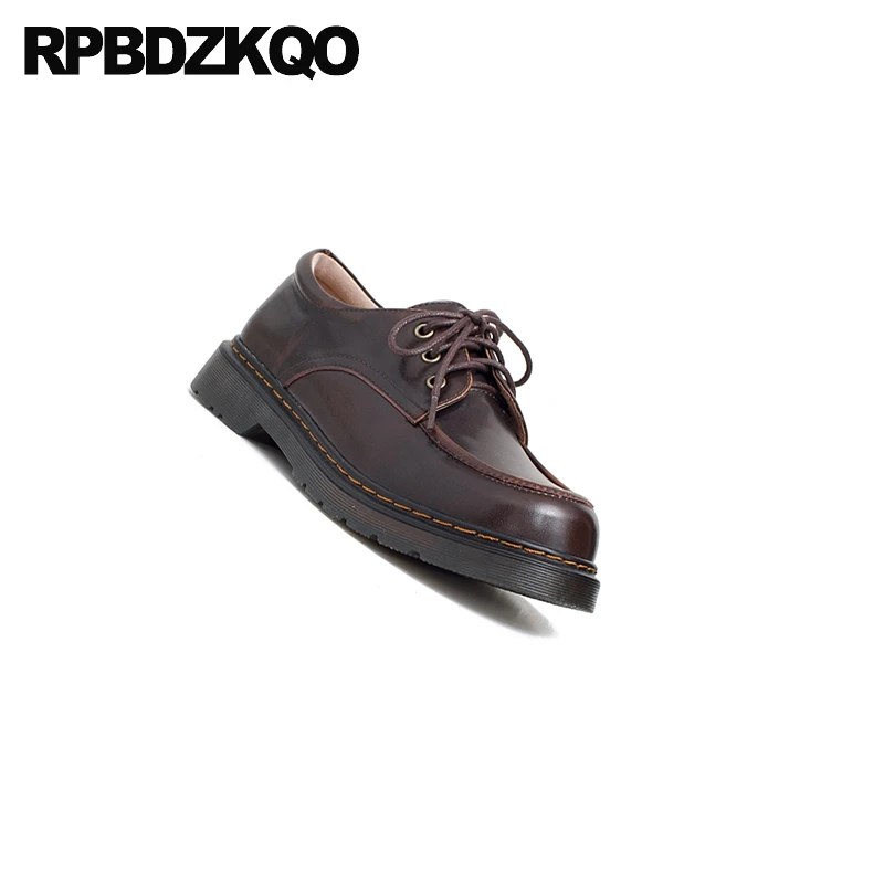 Женские оксфорды на шнуровке винтажные туфли плоской подошве в британском