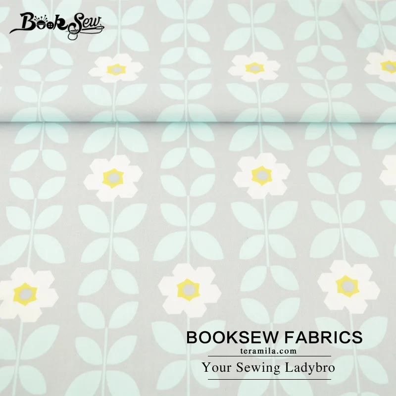 Booksew Текстиль для дома 100% хлопок саржа Ткань цветок Дизайн мягкий выстегивая Жир