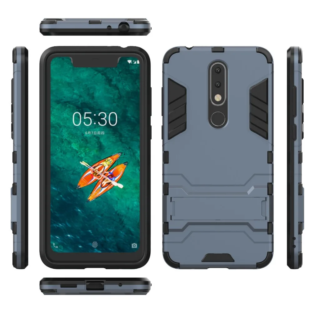 For Nokia X5 Case for 5.1 Plus Cover Shockproof Robot Silicone Rubber Hard Phone X 5 TA-1109 Fundas |