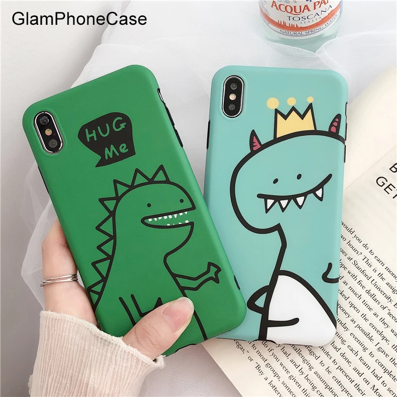 Glam чехол для телефона с рисунком маленького динозавра iPhone XS Max XR X 8 plus 7 6 S/6 Plus